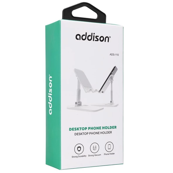 Addison ADS-110 Universal Ayarlanabilir Masa Üstü Beyaz Telefon Tutucu - 7