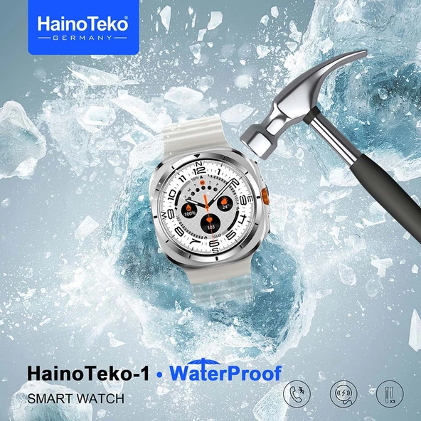 Haino Teko Watch Ultra Amoled Ekran WaterProof Akıllı Saat 3 Kordonlu Titanyum Gümüş 47mm - 5
