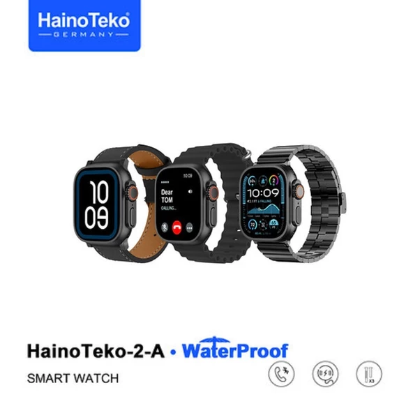 Haino Teko Watch Ultra 2 Amoled Ekran WaterProof 3 Kordonlu Akıllı Saat 1Gb Hafıza Titanyum Siyah - 4