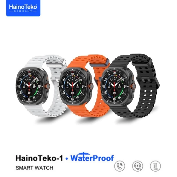 Haino Teko Watch Ultra Amoled Ekran WaterProof Akıllı Saat 3 Kordonlu Titanyum Grey 47mm - 4