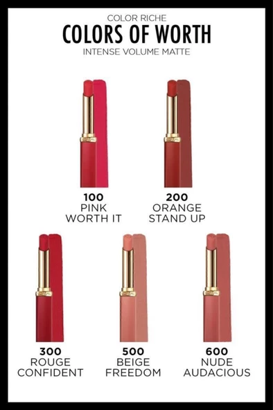 Loreal ParisColor Riche Colors Of Worth Intense Volume Matte Ruj - 100 Pink Worth It - 8