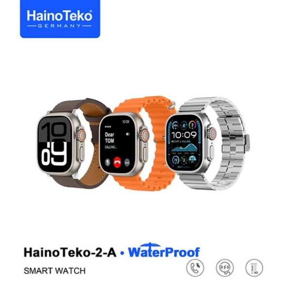 Haino Teko Watch Ultra 2 Amoled Ekran WaterProof 3 Kordonlu Akıllı Saat 1Gb Hafıza Titanyum Gümüş - 4