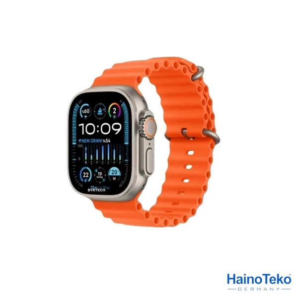 Haino Teko Watch Ultra 2 Amoled Ekran WaterProof 3 Kordonlu Akıllı Saat 1Gb Hafıza Titanyum Gümüş - 2