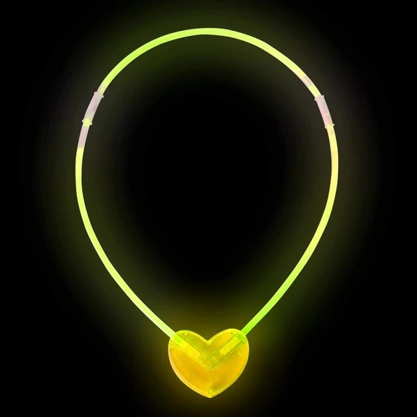 Nessiworld Karanlıkta Yanan Glow Stick Kalp Şekilli Kolye 6 Renk 6 Adet - 10