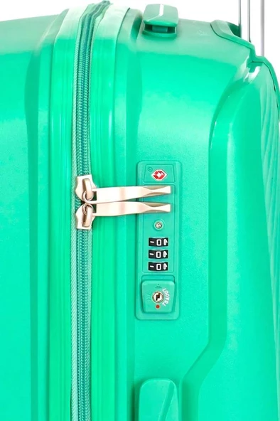 Benetton Trolley Valiz Yeşil Büyük Boy 14BNT2000-01-YSL - 4