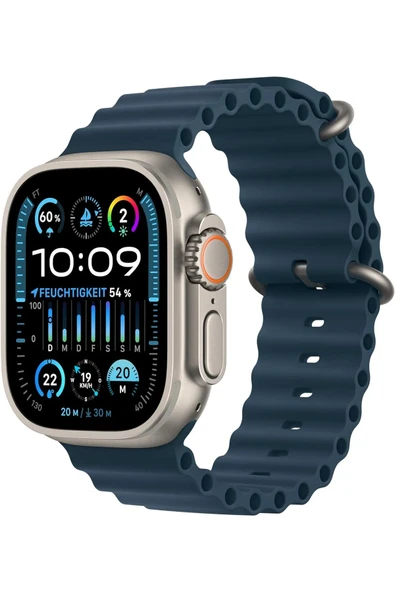 Apple Watch Ultra 2 (49 mm)  Titanium Blue Ocean Band  Akıllı Saat (Apple Türkiye Garantili)