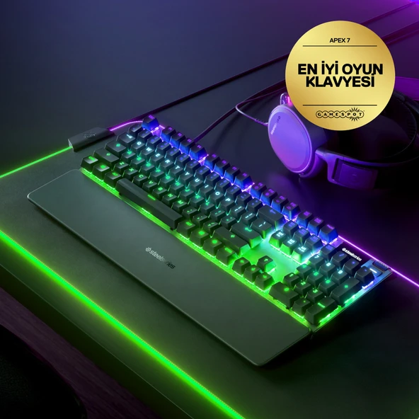 SteelSeries Apex 7 Red Switch SSK64644 RGB Mekanik Türkçe Gaming Klavye - 5