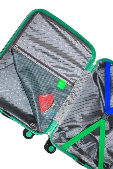 Benetton Trolley Valiz Yeşil Kabin Boy 14BNT2000-03-YSL - 5