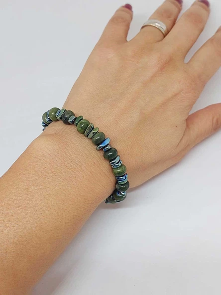 Yeşim Taşı Tasarım Bileklik (55882) - Resim 3