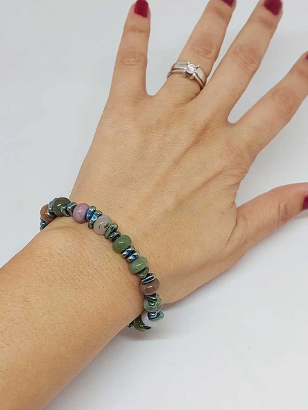 Akik Taşı Tasarım Bileklik (55876) - Resim 3