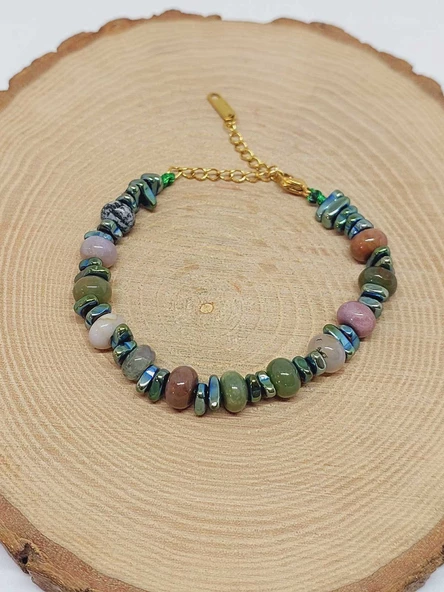 Akik Taşı Tasarım Bileklik (55876) - Resim 4