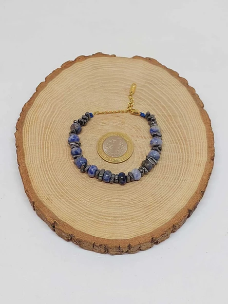 Sodalit Taşı Tasarım Bileklik (55886) - 5