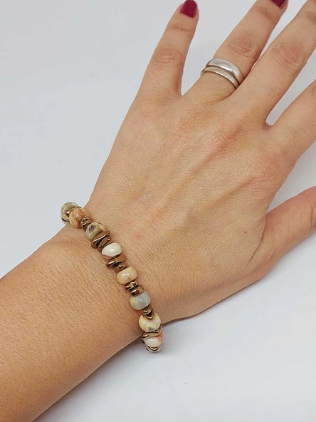 Jasper Taşı Tasarım Bileklik (55880) - 3