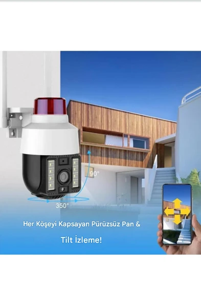 QASUL Wifi IP PTZ Kamera Açık Kamera Mini Akıllı Ev 360 Otomatik İzleme Wifi Alarm Led Kamera - 3