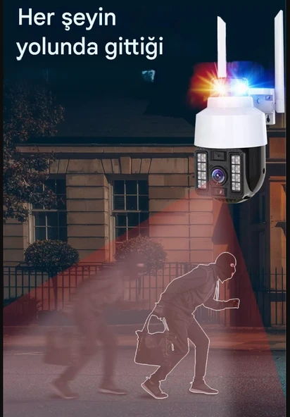 QASUL Wifi IP PTZ Kamera Açık Kamera Mini Akıllı Ev 360 Otomatik İzleme Wifi Alarm Led Kamera - 6