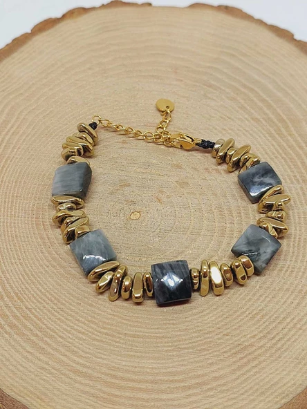 Şahin Gözü Taşı Tasarım Bileklik (55906) - Resim 4