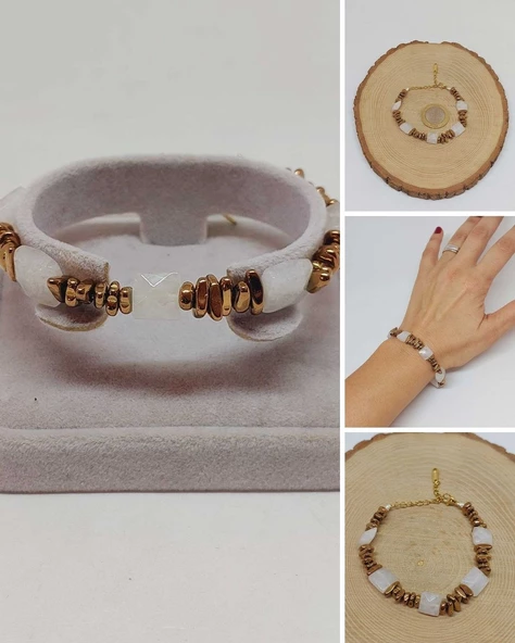 Kristal Kuvars Taşı Tasarım Bileklik (55904) ürün görseli