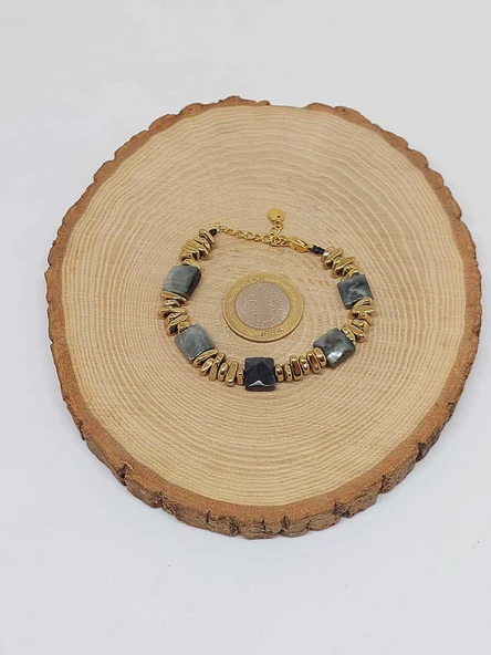 Şahin Gözü Taşı Tasarım Bileklik (55906) - Resim 5