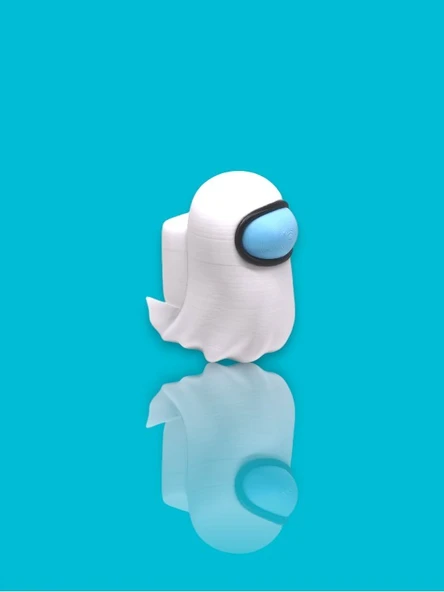 Among Us Ghost Oyuncak tek parça gövde, kaliteli baskı 6 cm - 6