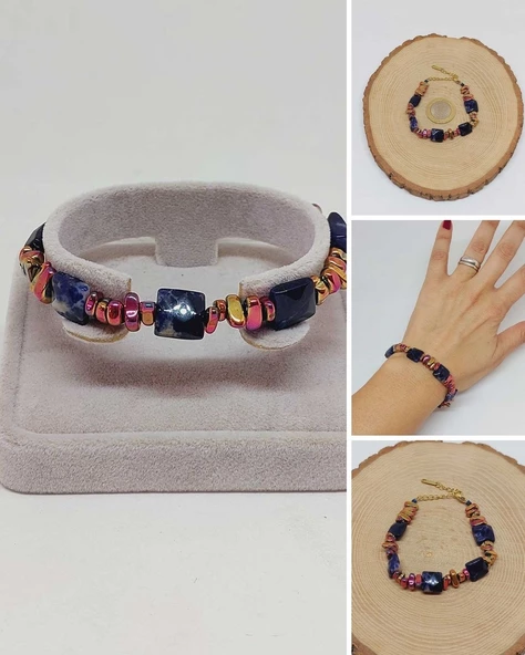 Sodalit Taşı Tasarım Bileklik (55902) ürün görseli