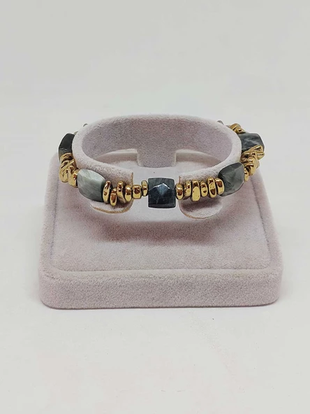 Şahin Gözü Taşı Tasarım Bileklik (55906) - Resim 2