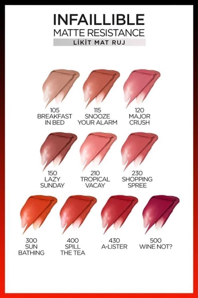 Loreal Paris Infaillible Matte Resistance Likit Mat Ruj - 105 Breakfast In Bed - 7