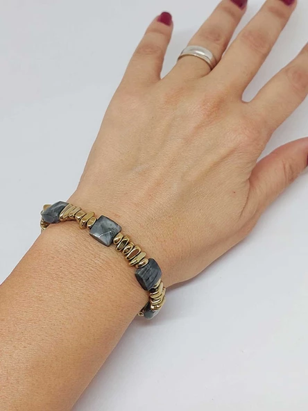 Şahin Gözü Taşı Tasarım Bileklik (55906) - Resim 3