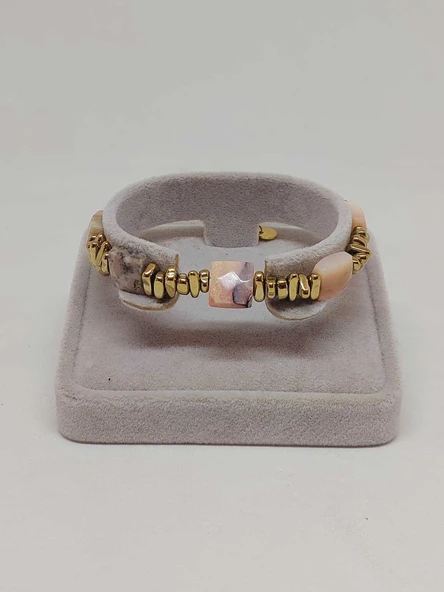 Pembe Opal Taşı Tasarım Bileklik (55910) - Resim 2