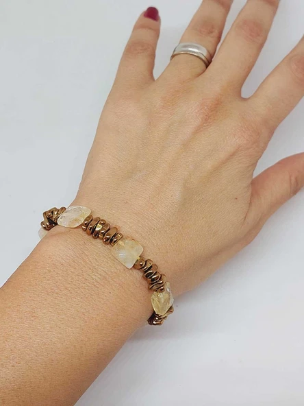 Sitrin Taşı Tasarım Bileklik (55912) - Resim 3