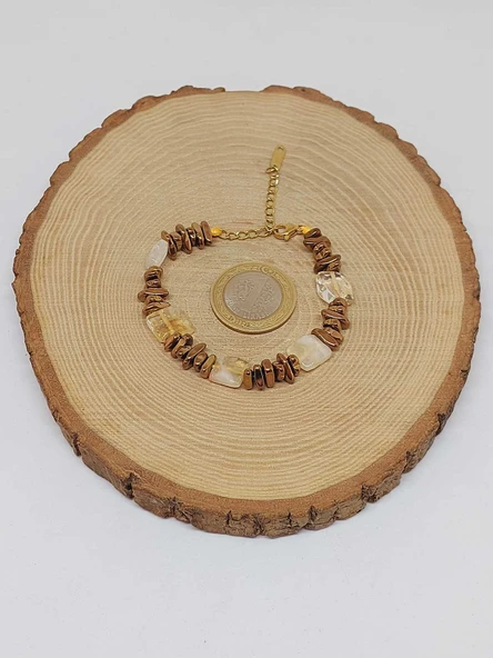 Sitrin Taşı Tasarım Bileklik (55912) - Resim 5