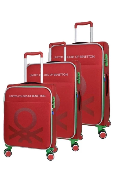 Benetton Trolley Valiz Kırmızı Orta Boy 14BNT2200-02-KR - 6