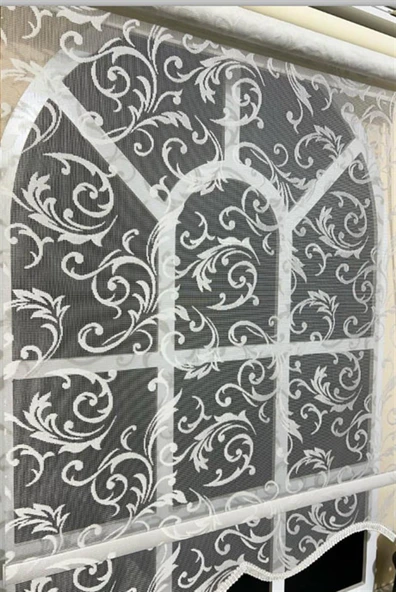 StorBurada Çift Mekanizmalı Ekru Beyaz Tül Perde ve Ekru Stor Perde STB45251-V01  Ekru 230 x 200 - Resim 4