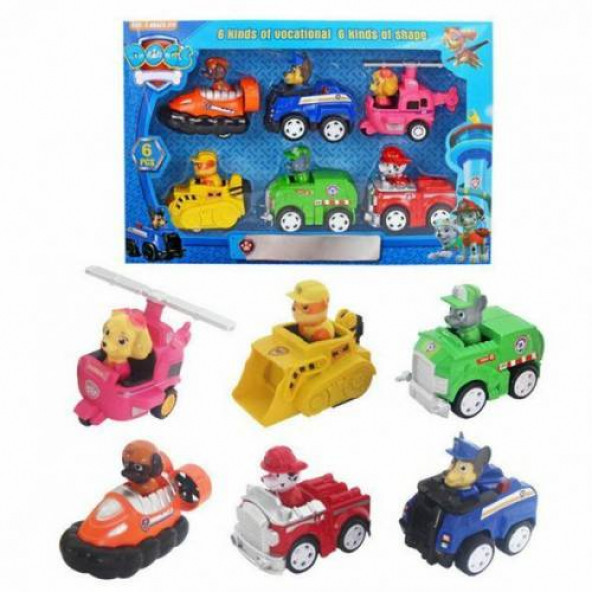 Dogs Paw Patrol - 6 Parça Paw Patrol Oyuncak Seti - 6 Farklı Araçlı Figür Paw Patrol - 2