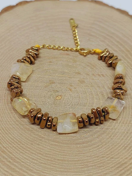 Sitrin Taşı Tasarım Bileklik (55912) - Resim 4