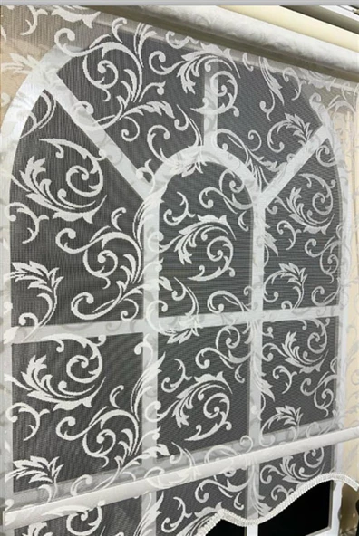 StorBurada Çift Mekanizmalı Ekru Beyaz Tül Perde ve Ekru Stor Perde STB45251-V01  Ekru 240 x 200 - 5