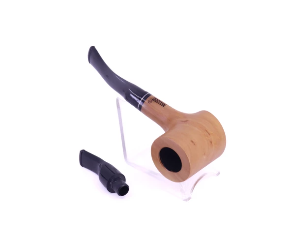 Pipsan Poker Siyah Bilezik 9mm Filtreli Çift Ağızlıklı Pipo - Naturel - 6
