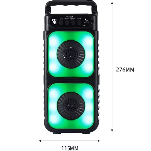 Polygold LF1576 Rgb Ledli Mikrofonlu Radyolu Bluetooth Hoparlör - 4