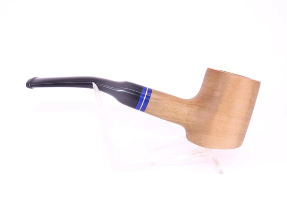 Pipsan Poker Lacivert Bilezik 9mm Filtreli Çift Ağızlıklı Pipo - Naturel - 5