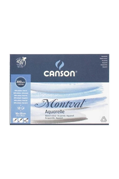 Canson Montval 300gr 12yp 18x25cm Sulu Boya Blok