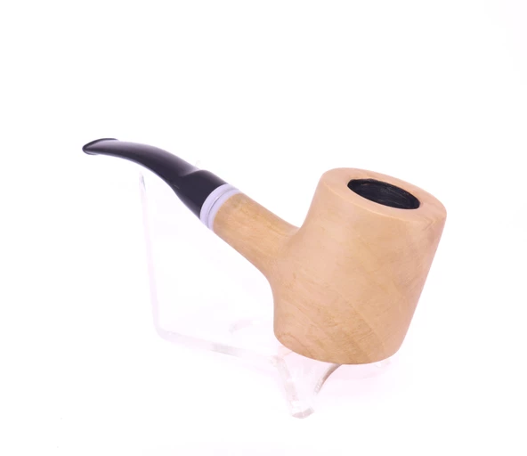 Pipsan Poker Beyaz Bilezik 9mm Filtreli Çift Ağızlıklı Pipo - Naturel - 4