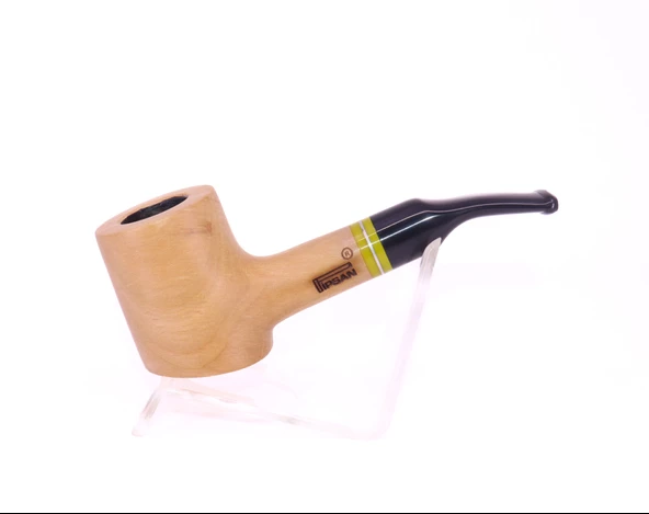 Pipsan Poker Sarı Bilezik 9mm Filtreli Çift Ağızlıklı Pipo - Naturel - 7