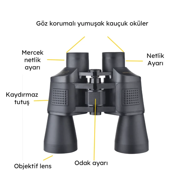 Upway Yüksek Kaliteli Çift Katman Lensli HD 80X Su Geçirmez Profesyonel Binocular Dürbün - 5
