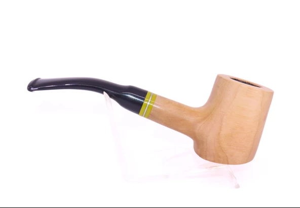 Pipsan Poker Sarı Bilezik 9mm Filtreli Çift Ağızlıklı Pipo - Naturel - 5