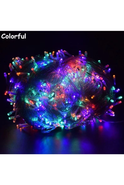 100 Ledli Fişli Led, Dekor Lambası Animasyonlu 10m Rgb Yılbaşı Ağacı Işığı 10m