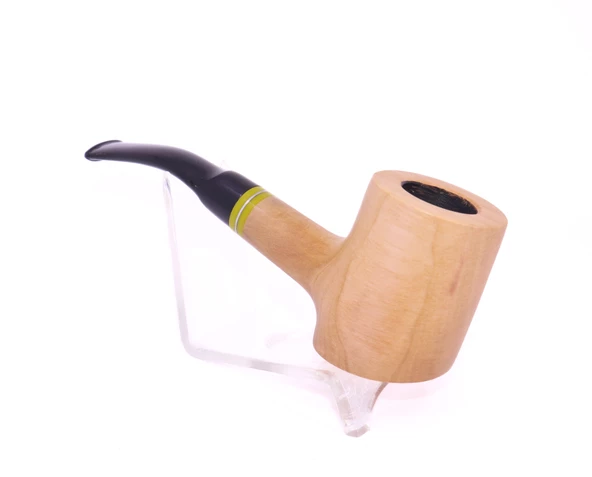 Pipsan Poker Sarı Bilezik 9mm Filtreli Çift Ağızlıklı Pipo - Naturel - 4