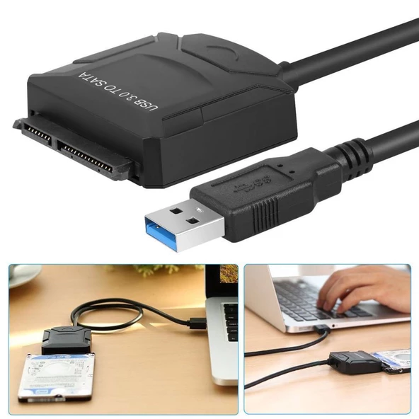 4356 Usb 3.0 To 2.5 3.5 İnç Sata Ssd Hdd Hard Disk çevirici Dönüştürücü Adaptör Kablosu - Resim 4