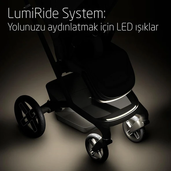 Maxi-Cosi Fame Portbebeli Led Işıklı Entegre Telefon Şarj Üniteli Premium Bebek Arabası Twillic Black - 5