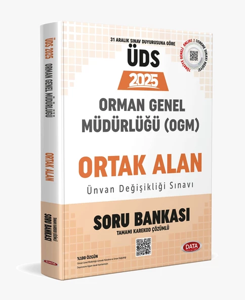 Data 2025 ÜDS Orman Genel Müdürlüğü Ünvan Değişikliği Ortak Alan Soru Bankası Karekod Çözümlü - 2