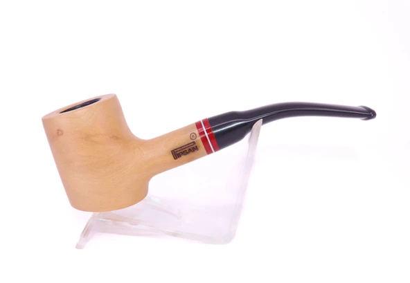 Pipsan Poker Kırmızı Bilezik 9mm Filtreli Çift Ağızlıklı Pipo - Naturel - 1