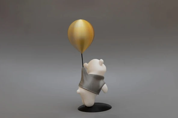Balon Tutan Sevimli Ayı Figürü - Resim 3